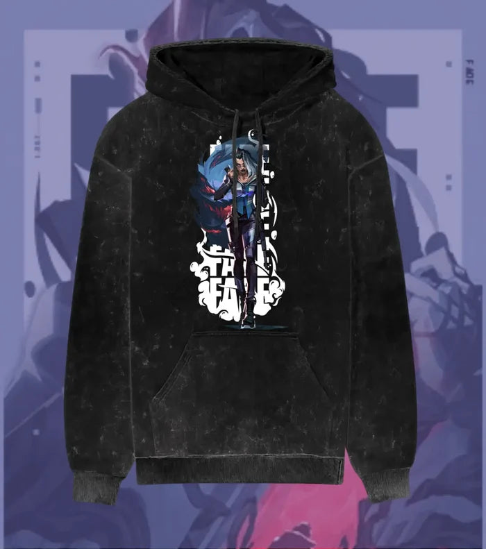Fade – Nightmare’s Embrace Valorant Acid Wash Hoodie | Premium Gamer Streetwear - Black / XS - Valorant