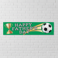 Happy Father's Day Football Banner on White Brick Wall