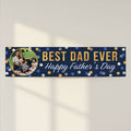 Father's Day Navy Dots Personalised Banner - 120cm x 30cm
