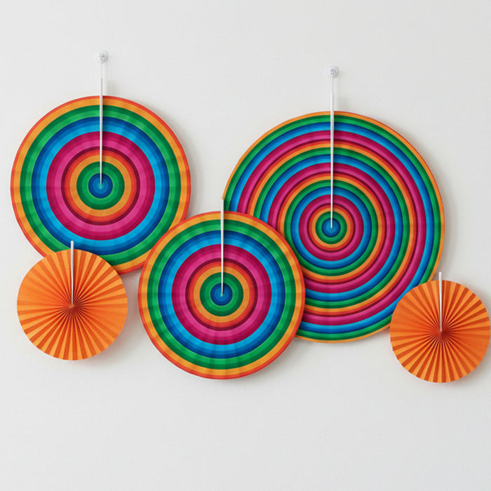 Fiesta Accordion Paper Fans - 40.6cm - Pack of 5