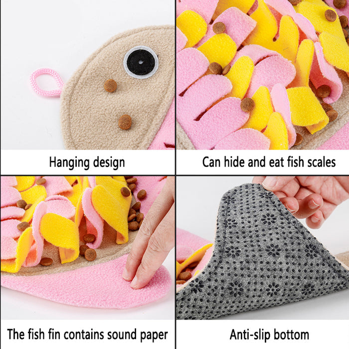 Fish-Shaped Cat Sniffing Pad, Food Puzzle