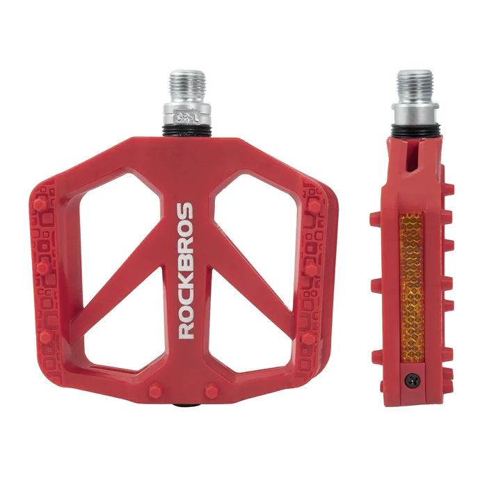 Flat Bike Pedals for Commuting & Everyday Riding#Color_Red