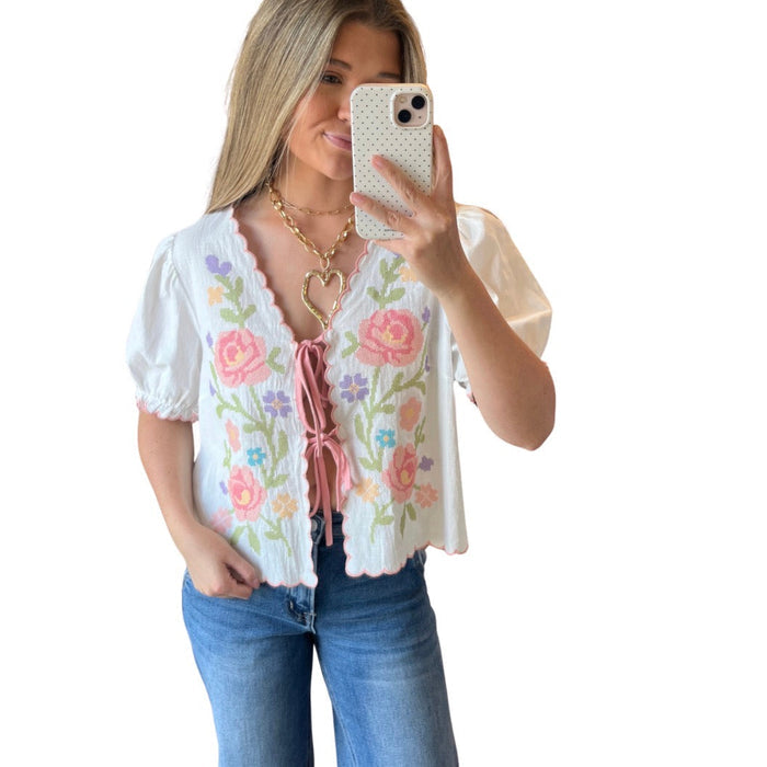Floral Embroidered Top
