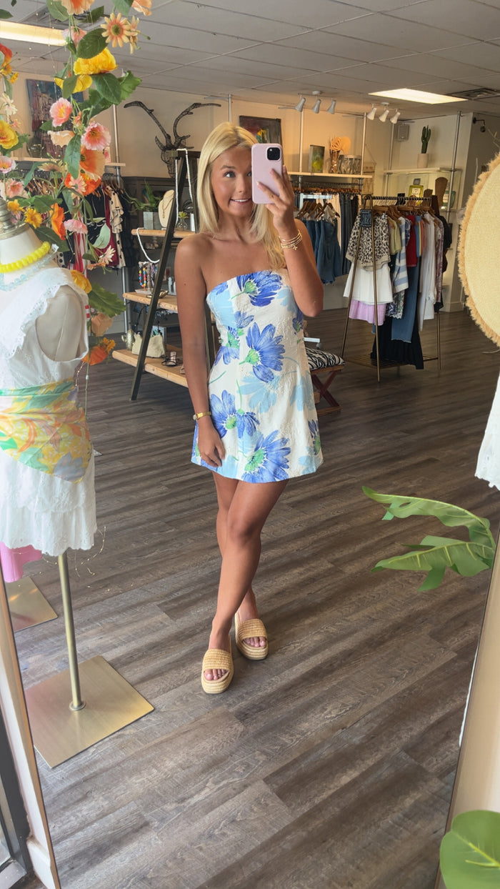 Floral Strapless Dress