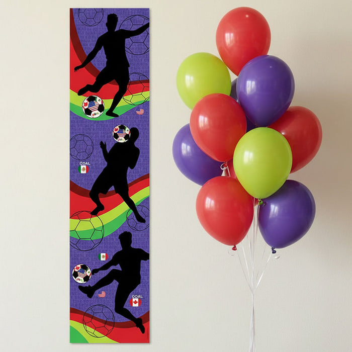 Football 2026 Player Silhouettes Portrait Banner - 30cm x 120cm