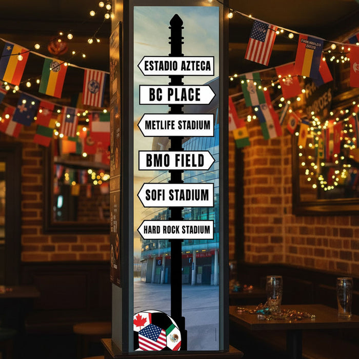 Football 2026 Stadium Signpost Portrait Banner - 30cm x 120cm
