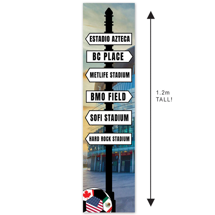 Football 2026 Stadium Signpost Portrait Banner - 30cm x 120cm