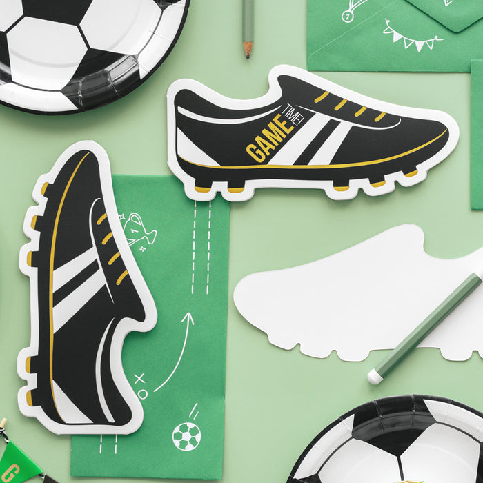 Football Boot Shaped Party Invitations - 19cm - Pack of 6