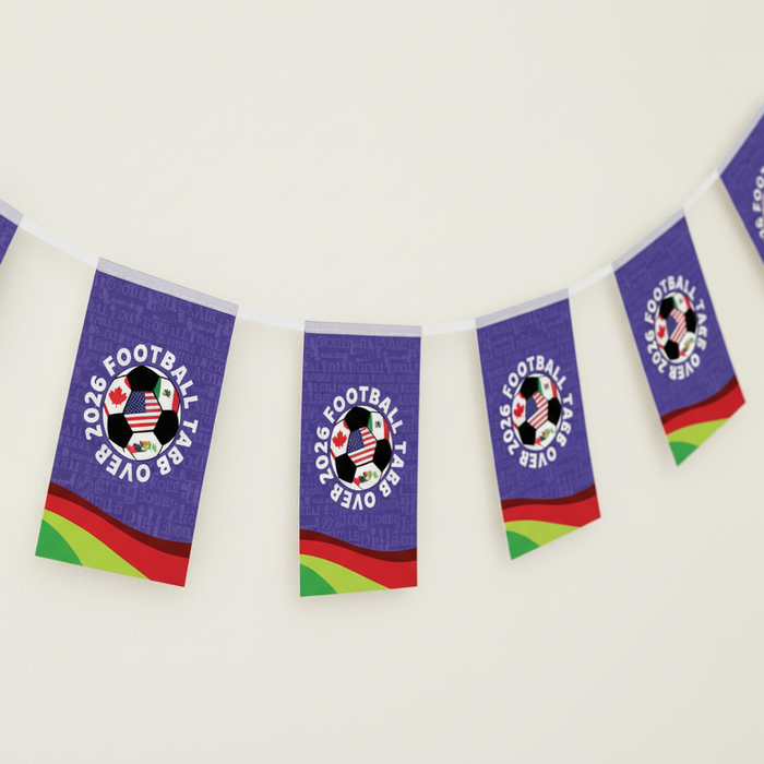 Football 2026 Bunting Close Up