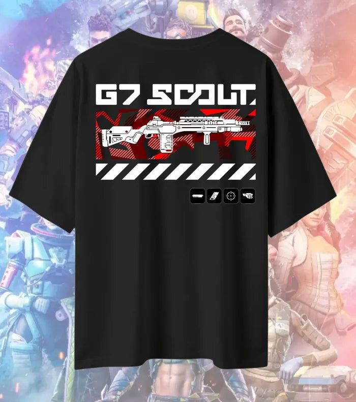 G7 Scout Precision Marksman Tee – Apex Legends Inspired Gaming Oversized T-Shirt - Black / S - Apex legends