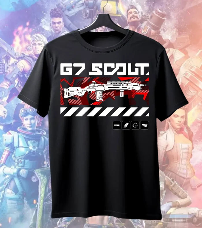 G7 Scout Precision Marksman Tee – Apex Legends Inspired Gaming T-Shirt - Front Only / Black / S - Apex legends