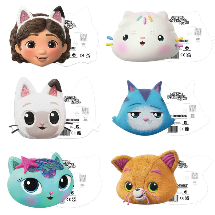 Gabby's Dollhouse: The Movie Card Masks  Pack of 6