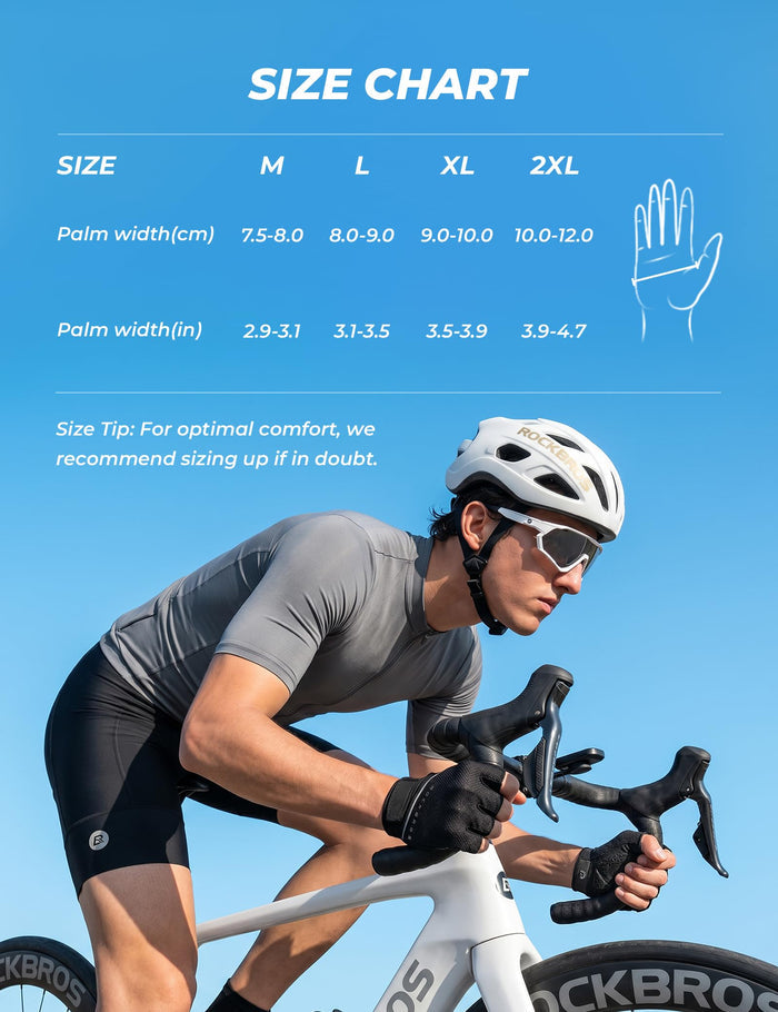 Gel padded half-finger cycling gloves detail view
