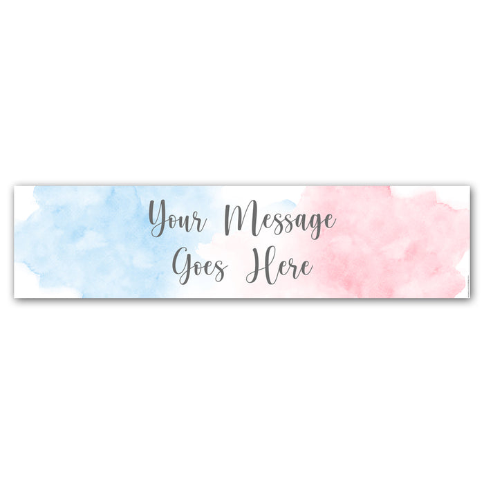 Gender Reveal Pink and Blue Personalised Banner Decoration - 1.2m