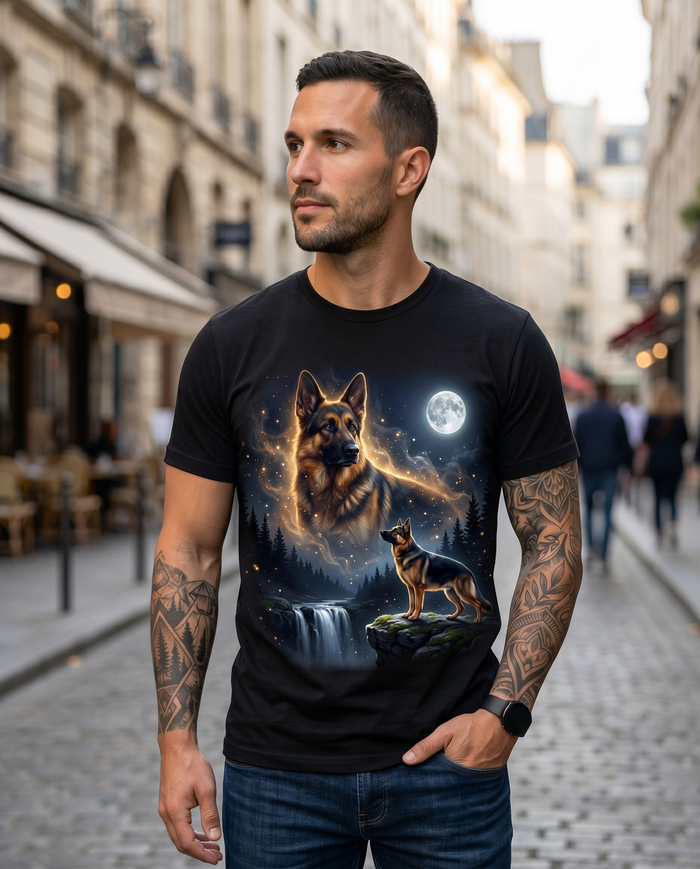 German Shepherd Moonlit Guardian Tee | Bella Canvas | Kingdom Collars