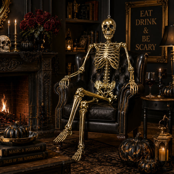 Giant Gold Skeleton Prop Decoration – 160cm