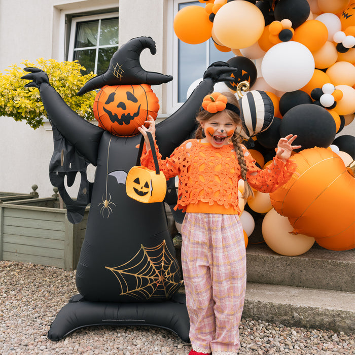 Giant Pumpkin Scarecrow Standing Foil Balloon - 1.52m