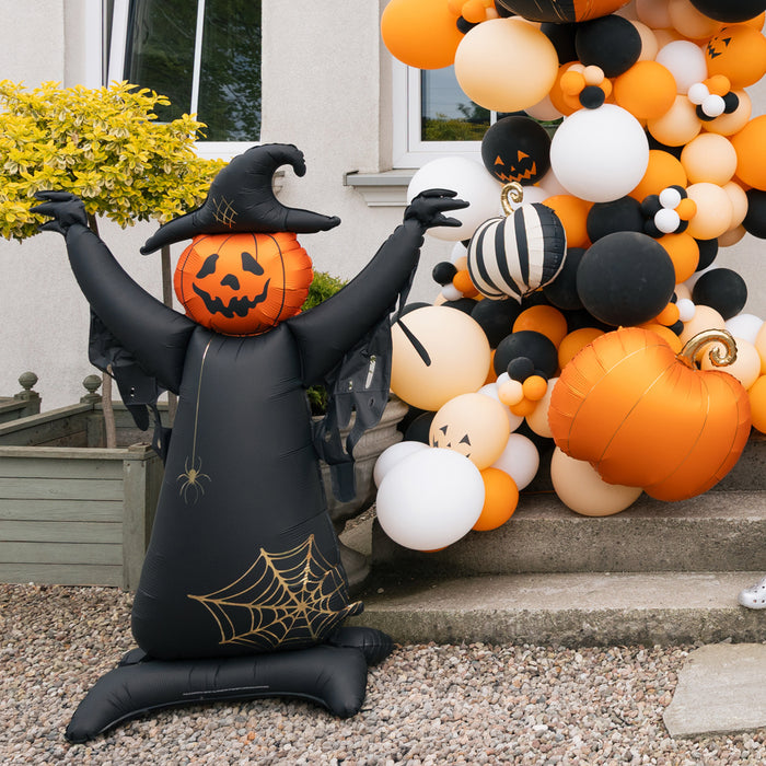 Giant Pumpkin Scarecrow Standing Foil Balloon - 1.52m