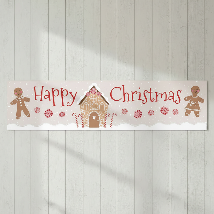 Gingerbread Christmas Banner - 120cm x 30cm