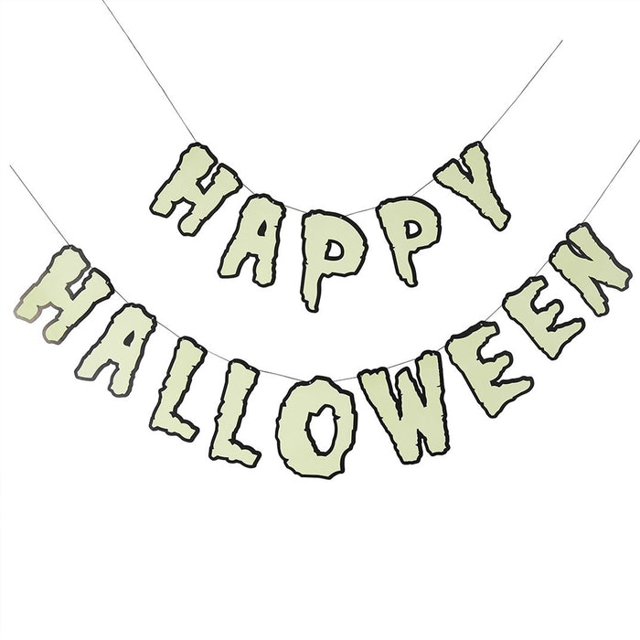 Glow In The Dark Happy Halloween Card Banner - 2m