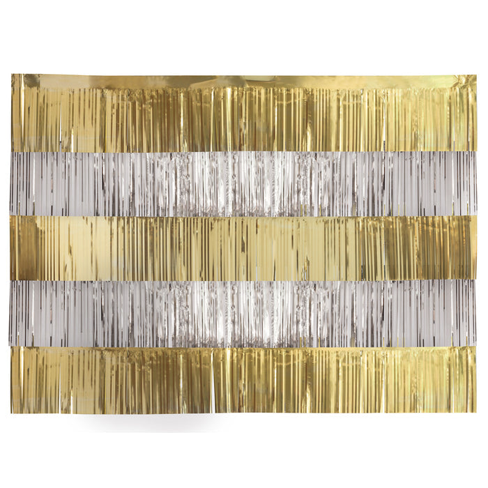 Gold and Silver Fringe Backdrop Kit