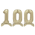 Gold Number 100 Air-Fill Standing Balloons - 30"