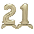 Gold Number 21 Air-Fill Standing Balloons - 30"