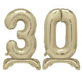 Gold Number 30 Air-Fill Standing Balloons - 30"