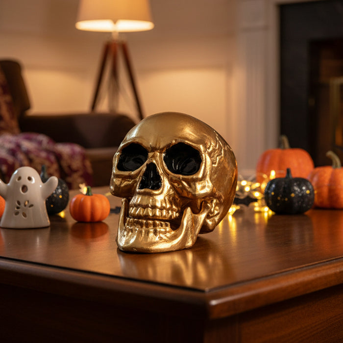 Gold Skull Prop Decoration – 24cm