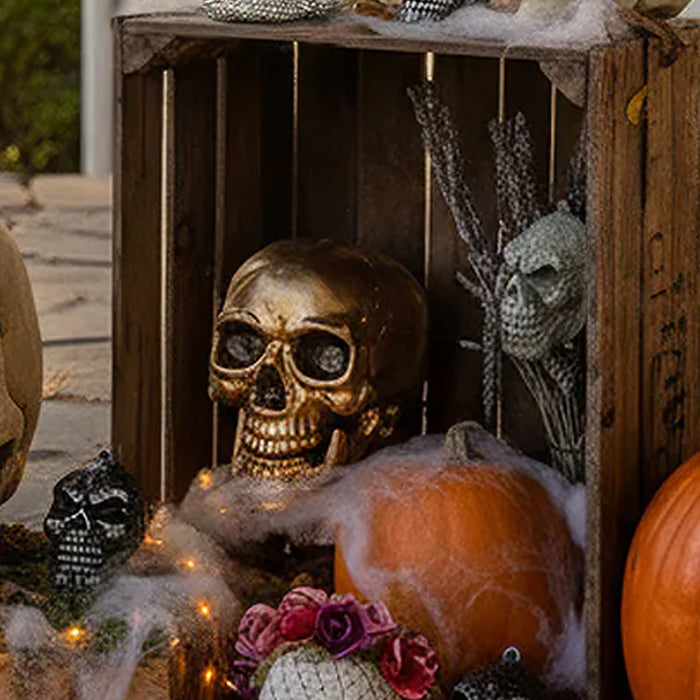 Gold Skull Prop Decoration – 24cm