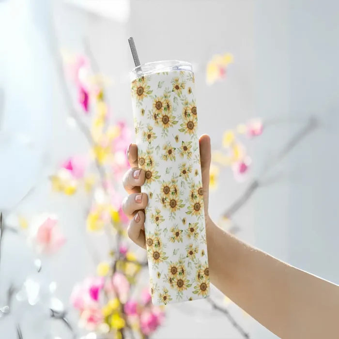 Golden Sunflower Skinny Tumbler (591 ml / 20 oz)