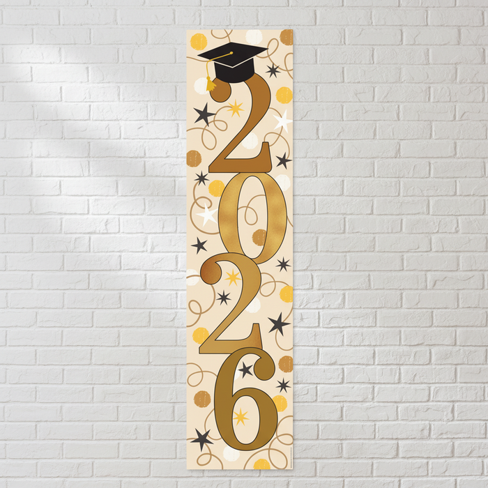 2026 Graduation Banner on White Brick Wall