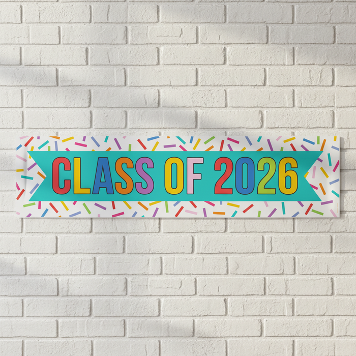 Class of 2026 Banner on White Brick Wall