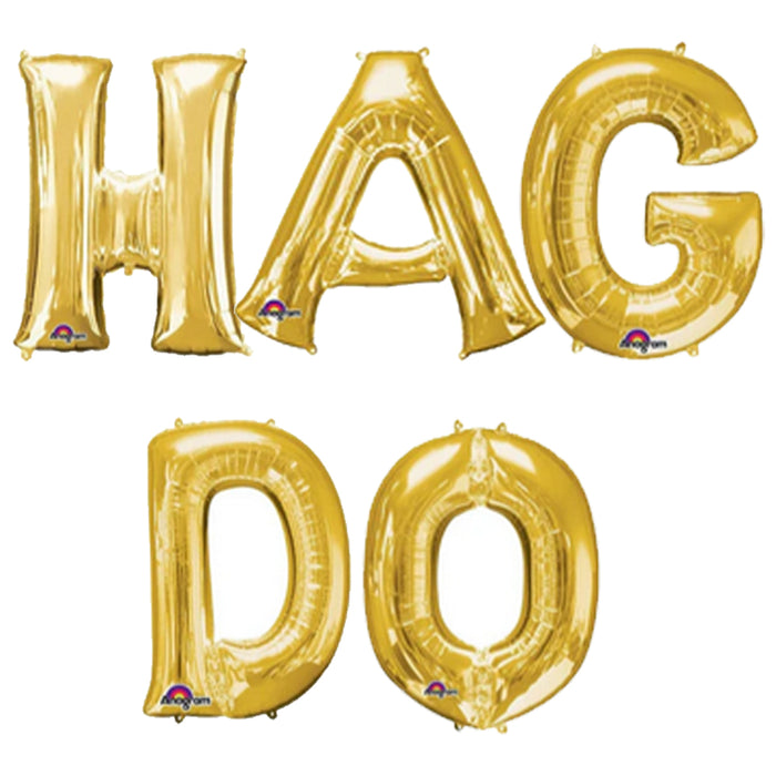 HAG DO Gold Air-Fill Letter Foil Balloons - 16"