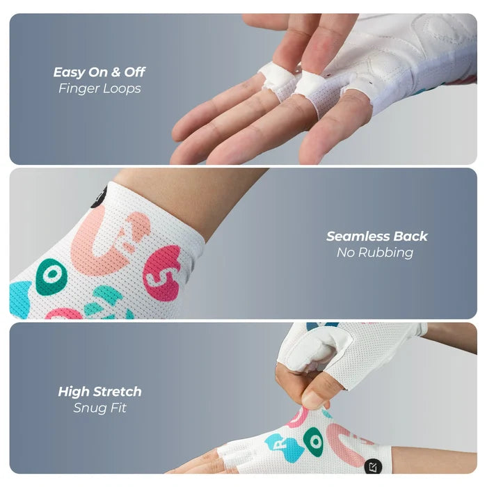 ROCKBROS half finger cycling gloves colourful breathable