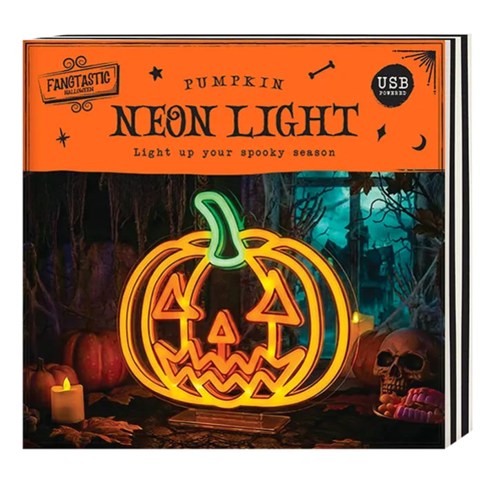 Halloween Pumpkin Neon Light On Stand - 26cm