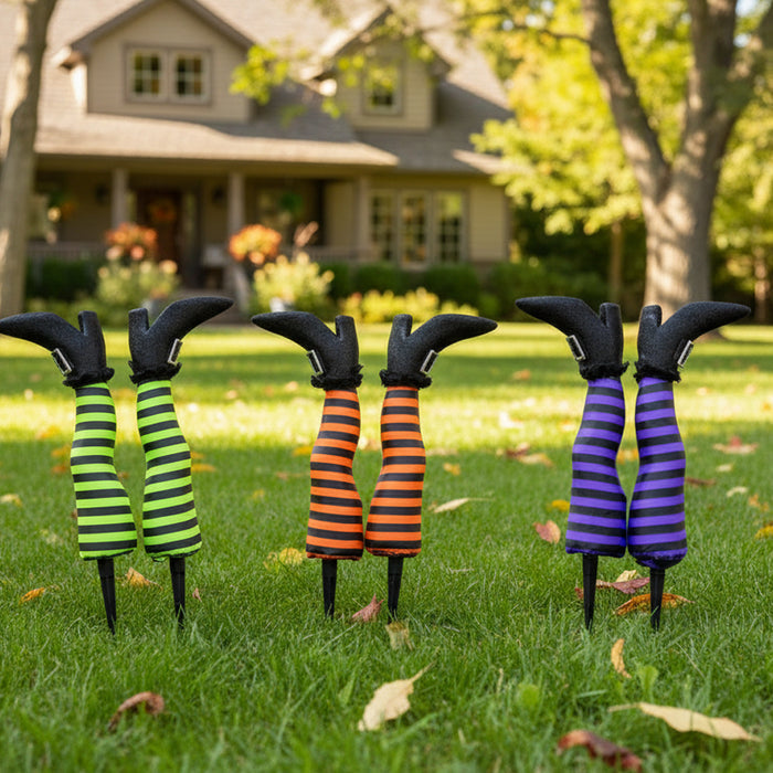 Halloween Witch Leg Stakes Decoration - 3 Assorted Designs - Each