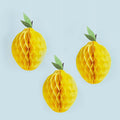 Hanging Lemon Honeycomb Decorations - Pack of 3
