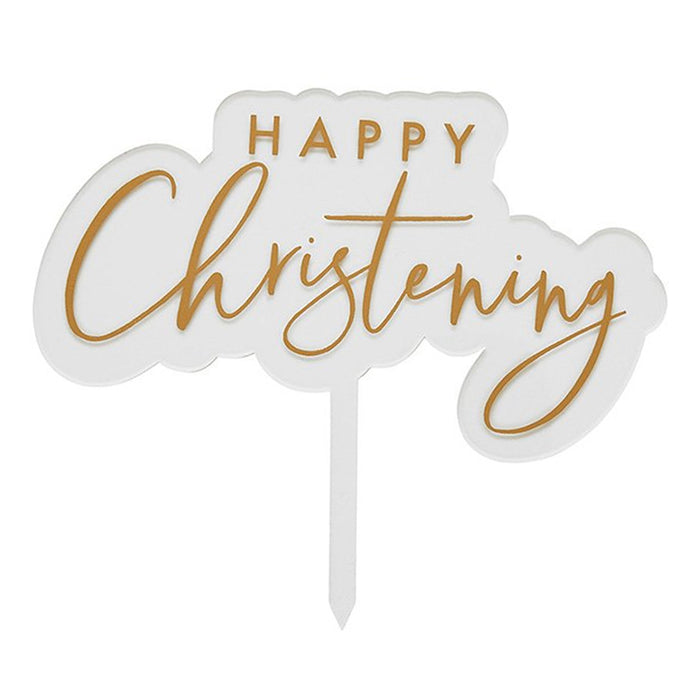 Happy Christening Acrylic Cake Topper