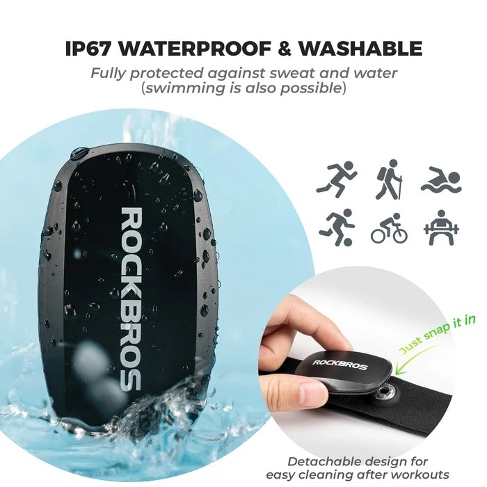 ROCKBROS heart rate monitor chest strap bluetooth ant+