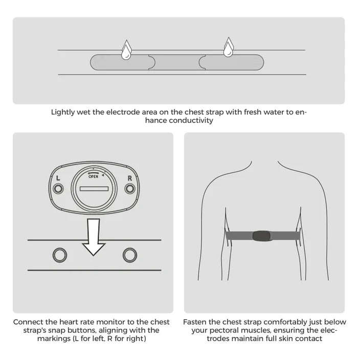 ROCKBROS heart rate monitor chest strap bluetooth ant+