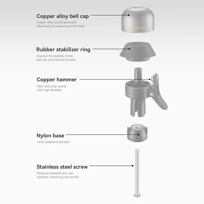 Handlebar End Bike Bell with Loud Clear Ring