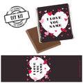 I love you Hearts Personalised Square Chocolates - Pack of 16