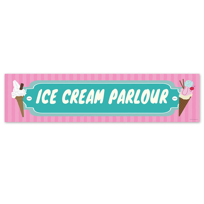 Ice Cream Parlour Banner Sign - 120cm x 30cm