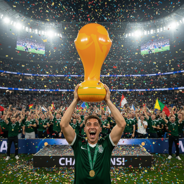 Trophy in Stadium Stand - Blurred Background