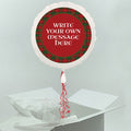 Inflated Personalised Red Green Tartan Balloon in a Box