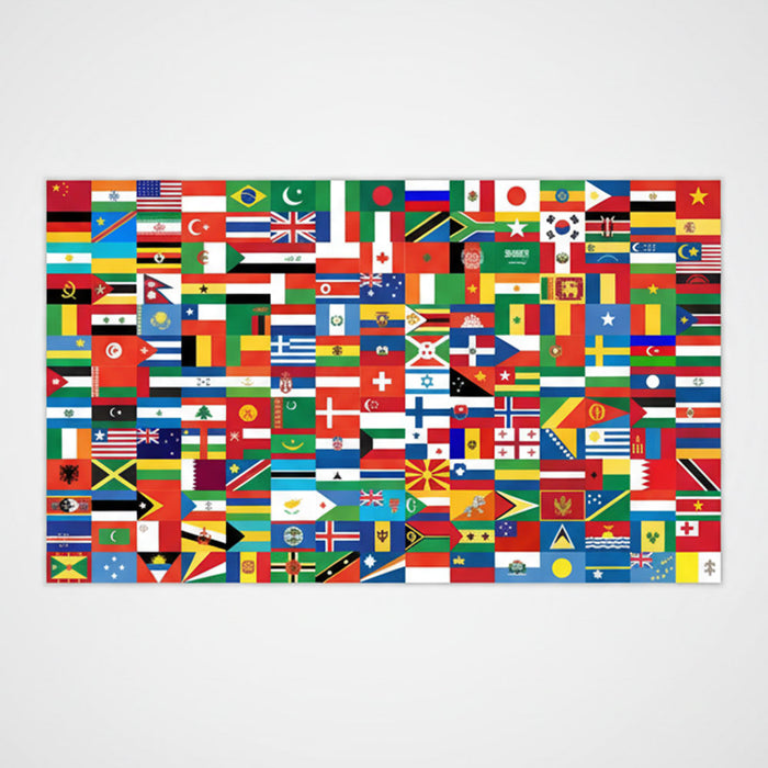 International Countries of the World Polyester Fabric Flag - 5ft x 3ft