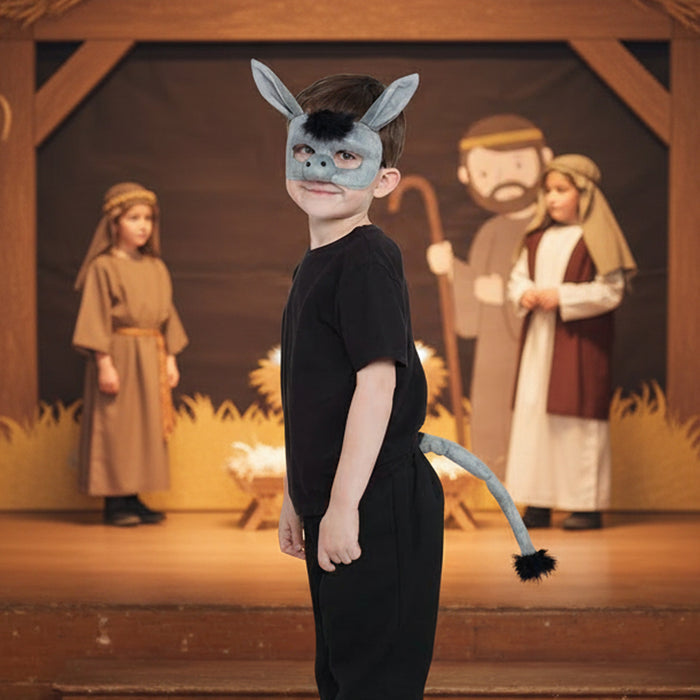 Kids Donkey Fancy Dress Kit - Mask and Tail