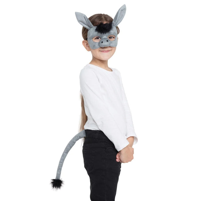 Kids Donkey Fancy Dress Kit - Mask and Tail
