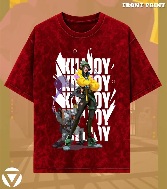 Killjoy – Tech Genius Valorant Acid Wash Tee | Bold Gamer Streetwear - Valorant